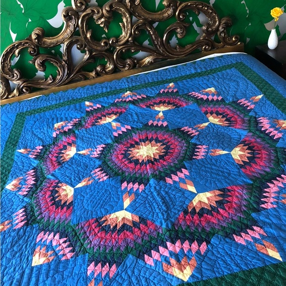 Vintage Bedding Vintage Quilt Star Pattern Quilt 98s Vintage